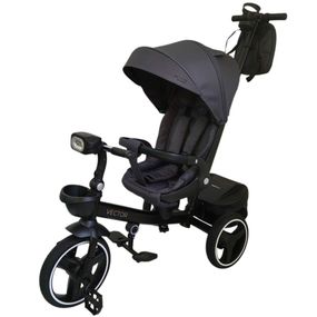 Детский трехколесный велосипед VECTOR ME 1162-1 Dark Gray, с родительской ручкой