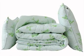Ковдра "Eco-Bamboo white" TAGtekstil двоспальний + 2 подушки 70х70