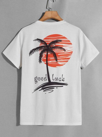 Футболка мужская с принтом повседневная S Белая