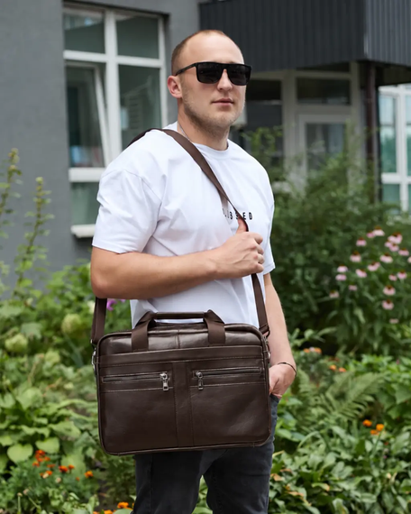 Портфель чоловічий шкіряний коричневий для документів 1123455 | Зображення 8
