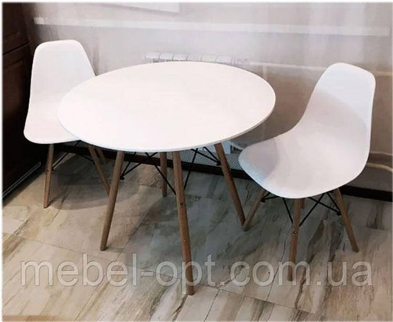 Стіл Етна МДФ білий круглий 100 см, дизайн Eames DSW Table | Зображення 1
