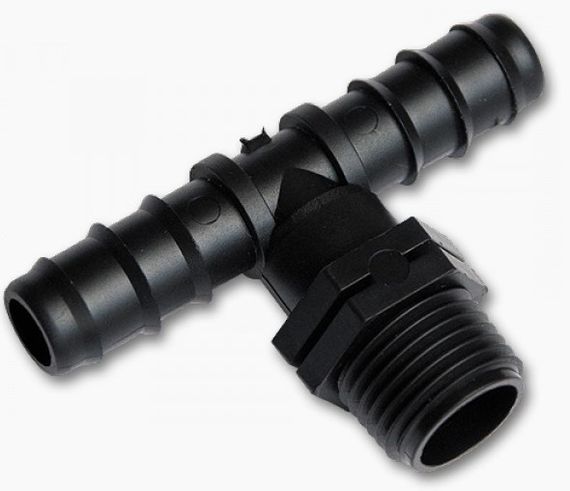 Трійник Bradas із зовнішньою різьбою 1/2" штуцер під трубку 25 мм 25 шт