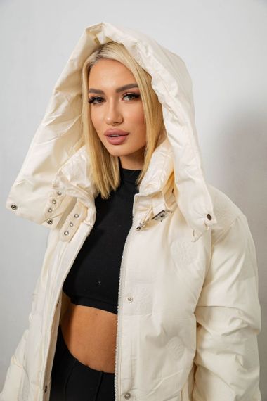 Куртка женская зимняя, цвет молочный, 244R5609 | Зображення 4