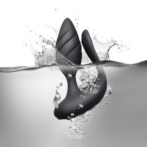 Вібратор для пар Rocks Off Cocktail Black анально-вагінальний з пультом ДК 2 мотори 100 комбінацій силікон | Зображення 3