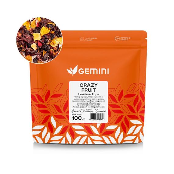 Чай фруктовий Gemini Crazy Fruit Нахабний фрукт 100г