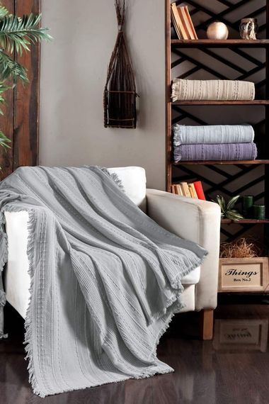 Вафельная Простынь-покрывало First Choice Sole 220×240 см. Gri