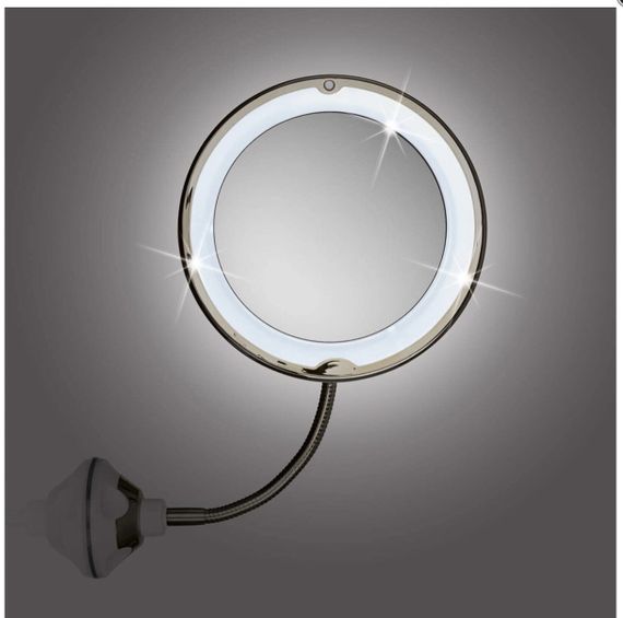 Дзеркало для ванної кімнати GNTM LED Kosmetikspiegel Saugnapf 5x Vergrerung Schminkspiegel beleuchtet rund