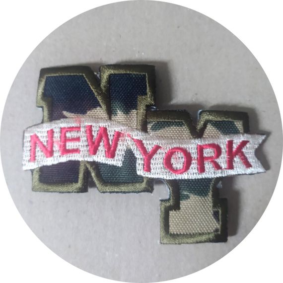 Нашивка на одежду (термо) New York 100*70 мм Зелений