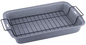 Деко Kamille Marble для випічки 37.5х26х5см з решіткою для гриля