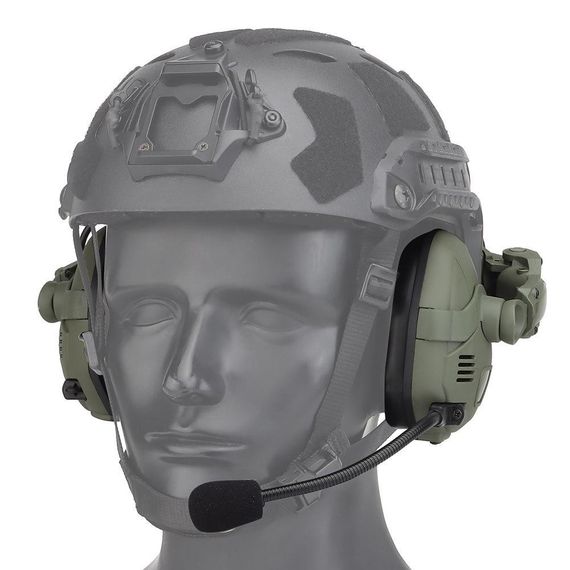 тактичні активні навушники HD-16 Bluetooth+ кріплення чебурашки олива | Зображення 6