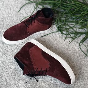 Бордові замшеві черевики 45 размер