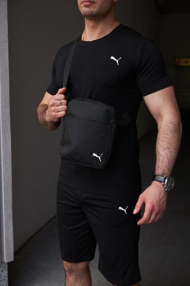 Комплект чоловічий Puma: футболка чорна + шорти чорні + барсетка чорна (9986866539) | Зображення 2