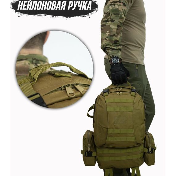 Армійський речовий похідний рюкзак 55л, Військовий тактичний практичний солдатський рюкзак CL-18 | Зображення 3