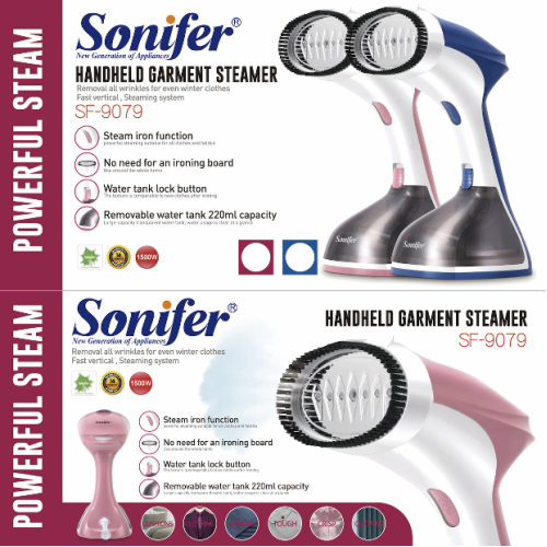Вертикальный отпариватель Sonifer SF-9079 — Ручной паровой утюг 1500W с керамическим покрытием и быстрым нагревом (30 сек) | Зображення 2