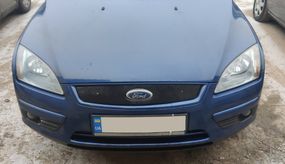 Зимняя накладка на решетку Глянцевая для Ford Focus II 2005-2008 гг