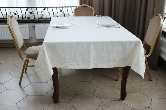 Скатертина Kayra жакардова "Вензель", 155 х 290 см | Зображення 1