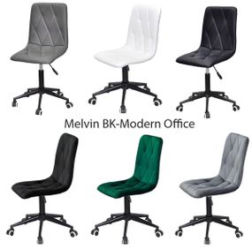 Стілець Melvin BK-Modern Office на чорній хрестовині з колесиками, м'яке сидіння