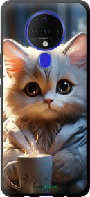 Чохол на Tecno Spark 6 KE7 Білий кіт "5646b-2418-2448"