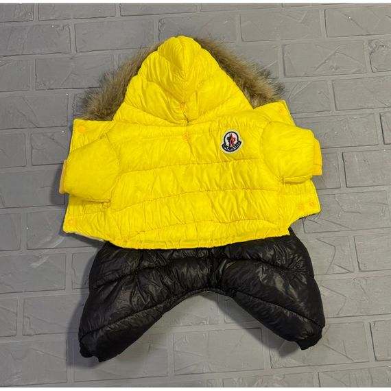 Брендовый зимний комбинезон для собак MONCLER , желтый