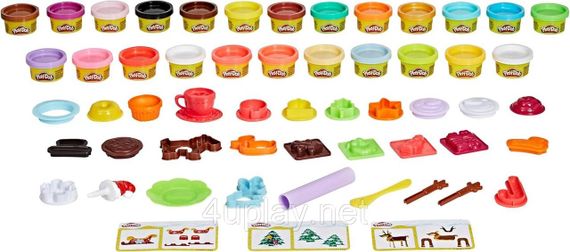 Play-Doh Holiday Advent Calendar Праздничный Адвент-календарь на 24 дня с 28 инструментами и 24 цветами | Зображення 1