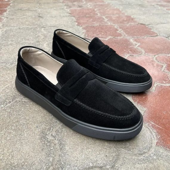 Замшеві чоловічі туфлі на чорні підошві 47 розмір | Зображення 5