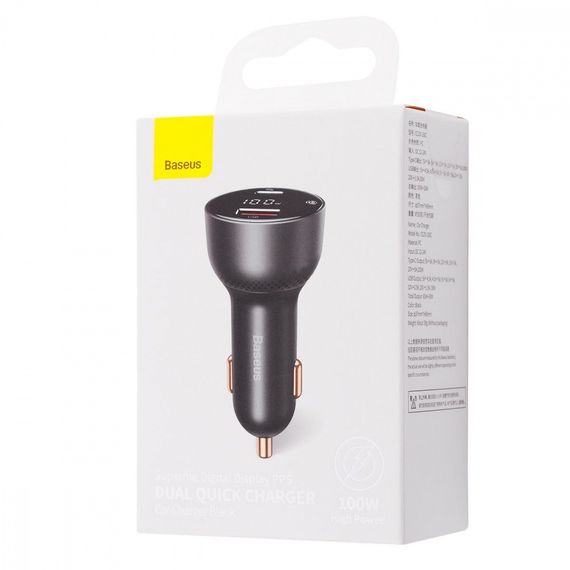 АЗП Baseus Superme Digital Display PPS USB + Type-C 100W | Зображення 1