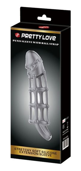 Ажурна насадка Penis Sleeve With Ball Strap, BI-026234. Sex Aura | Зображення 8