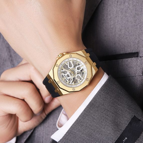Класичний чоловічий годинник Skmei M036PGD Gold Steel | Зображення 2