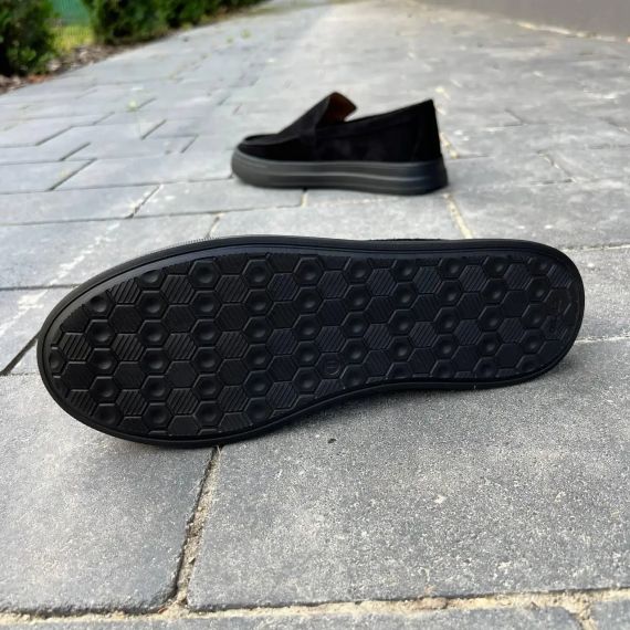 Мужские черные лоферы с замшей 43 размер | Зображення 4