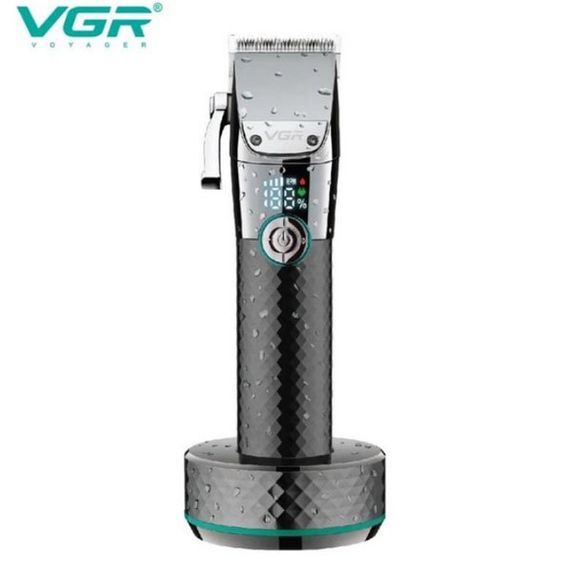 Профессиональная беспроводная машинка для стрижки VGR V-682 триммер для волос, бороды и усов на подставке | Зображення 4