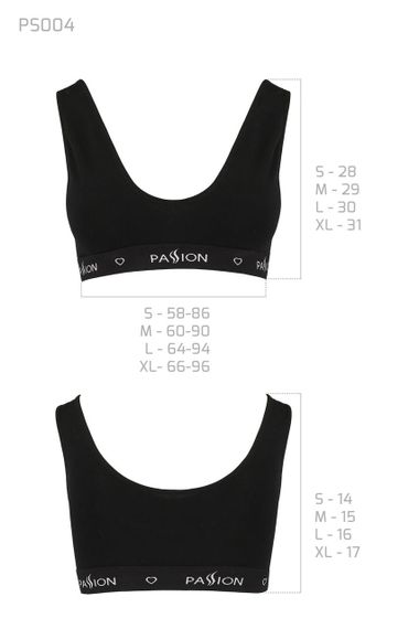Спортивний топ з широкою гумкою Passion PS004 TOP XL, black sexstyle | Зображення 2