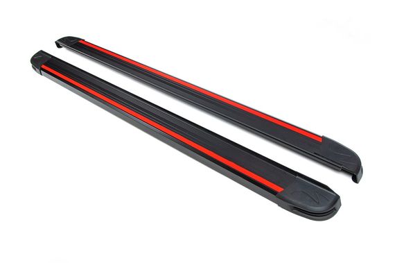 Боковые пороги Maya Red-Black (2 шт., алюминий) Короткая база для Renault Trafic 2001-2015 гг | Зображення 4
