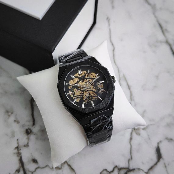 Механические класические мужские часы Forsining 8198 Black