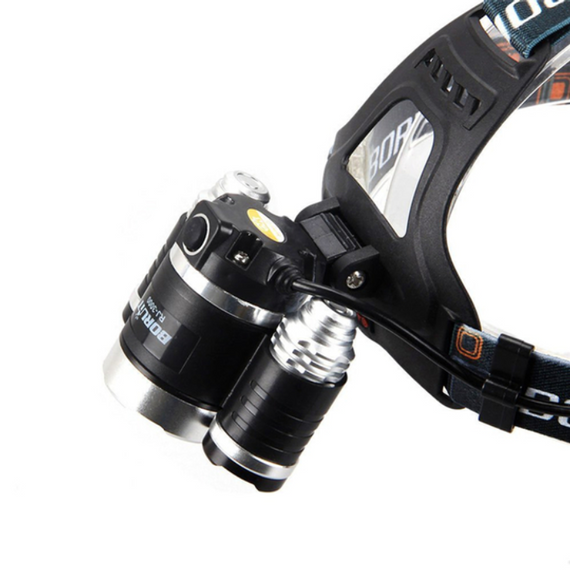 Ліхтар налобний світлодіодний, акумуляторний ліхтар на 3 діоди   знижка | Зображення 3