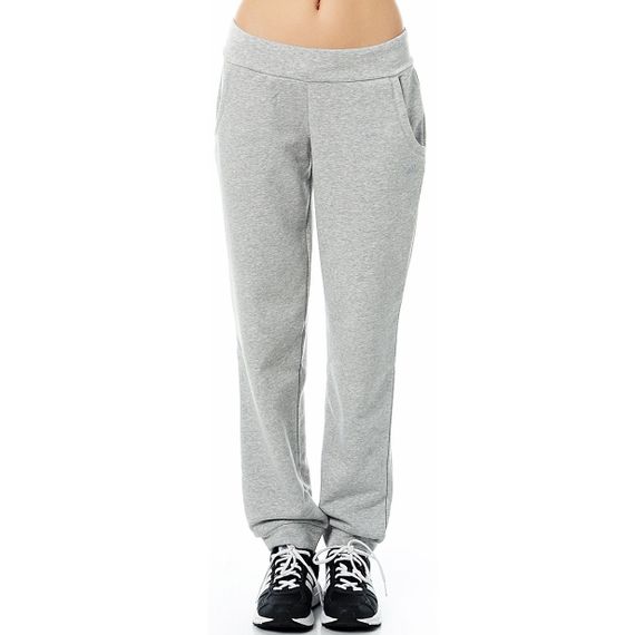 Брюки спортивные женские adidas ESSENTIALS X21683 (серые, хлопок, с манжетами, для тренировок, бренд адидас)