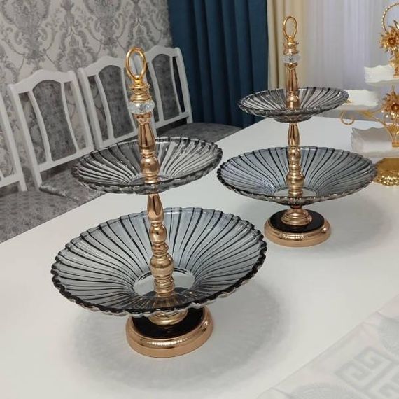 Піднос для фруктів та солодощів (2 яруси) Fruit tray 1606