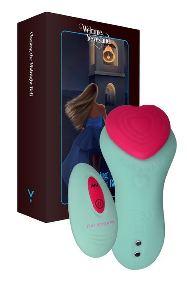 Вібратор у трусики FairyGasm HeartGem green, на магніті, пульт ДК Sex Aura