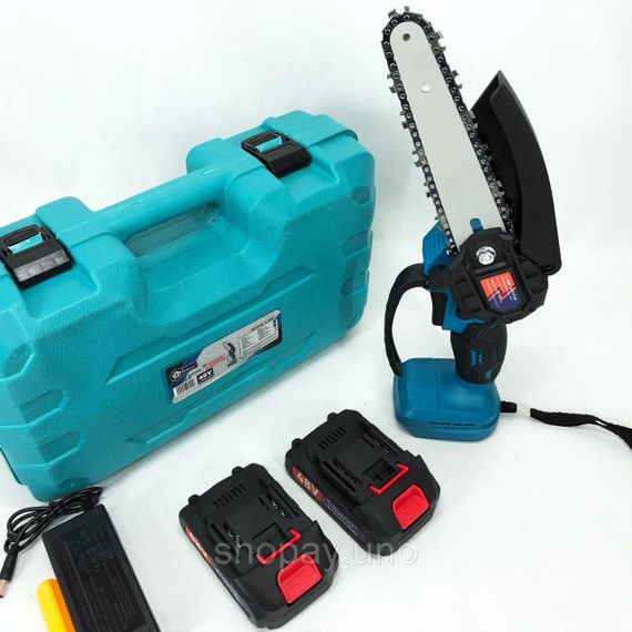 Акумуляторна міні‑ланцюгова пила Domotec 24V — шина 6″ (15 см), 2 акумулятори, кейс | Зображення 8