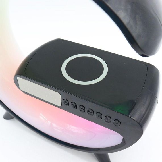 Розумний світильник-нічник з бездротовою зарядкою та Bluetooth колонкою, G11 Smart Light, Черный / Настільна смарт лампа | Зображення 5