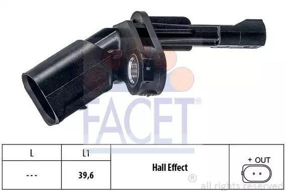 Датчик ABS OCTAVIA/VW CADDY III,GOLF VI, VII, PASSAT 03- задний Л, FACET (210175) | Зображення 2