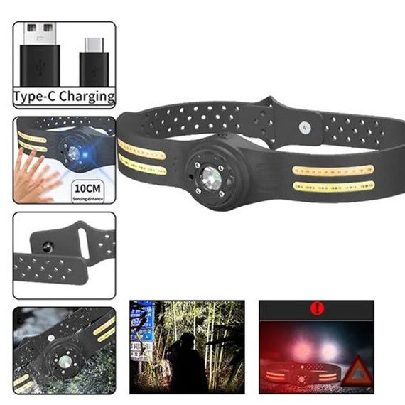 Фонарь налобный T134-XPE-4COB (white+yellow+red) BH-698 Motion Sensor | Зображення 1