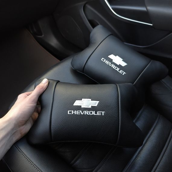 Автомобильные подушки Chevrolet из натуральной итальянской кожи + кожаный брелок JZ-168 в подарок | Зображення 4