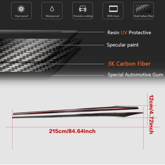 Накладки на пороги V1 (для F06 M-Sport, Карбон) для BMW 6 F12/F13/F06 2011-2018 гг | Зображення 6