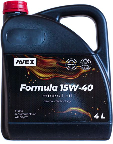 Моторна олива Avex FORMULA 15W40 API SF/CC 4л