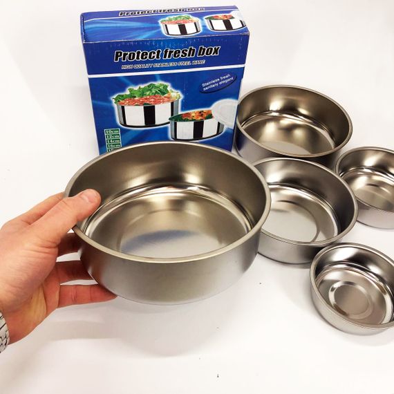 Набор пищевых контейнеров Unique UN-1515 5 шт из нержавеющей стали BC-38 | Зображення 5