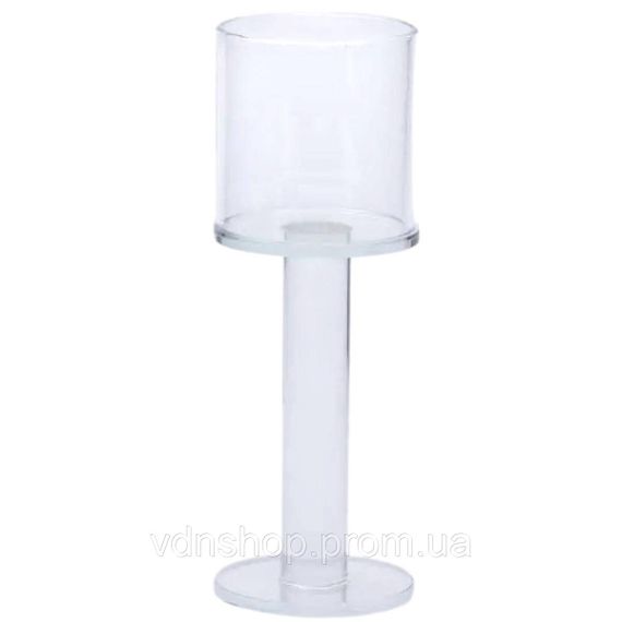 Підсвічник скляний на ніжці 6×16 см підсвічник келих декоративний прозорий HP-4-38M | Зображення 1