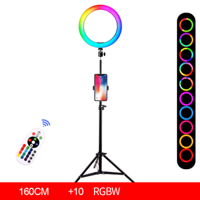 Кольцевая светодиодная цветная лампа RGB LED 26 см с пультом + 160 см стойка (sv2672-6)