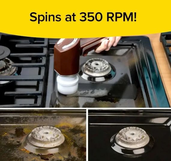 Бездротова електрична щітка для прибирання та миття посуду з 5 змінними насадками, USB заряджання | Зображення 4