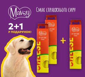 Жувальна паличка для собак Mavsy CHEESE STICK з сиром та куркумою, 125 г