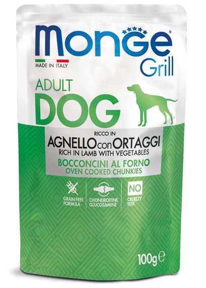 Корм Monge Dog Wet GRILL Agnello вологий з ягнятком для дорослих собак 100 гр